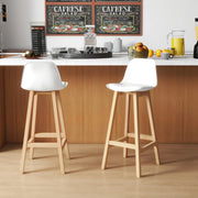Aosom Bar Stool Faux Leather Upholstered Bar Stools (Set of 2) - Available in 2 Colours
