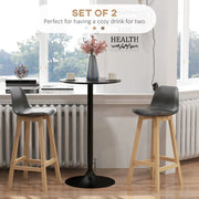 Aosom Bar Stool Faux Leather Upholstered Bar Stools (Set of 2) - Available in 2 Colours