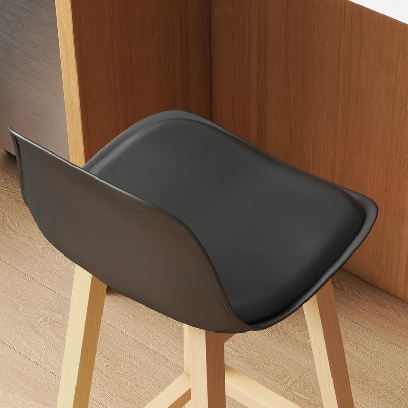 Aosom Bar Stool Faux Leather Upholstered Bar Stools (Set of 2) - Available in 2 Colours