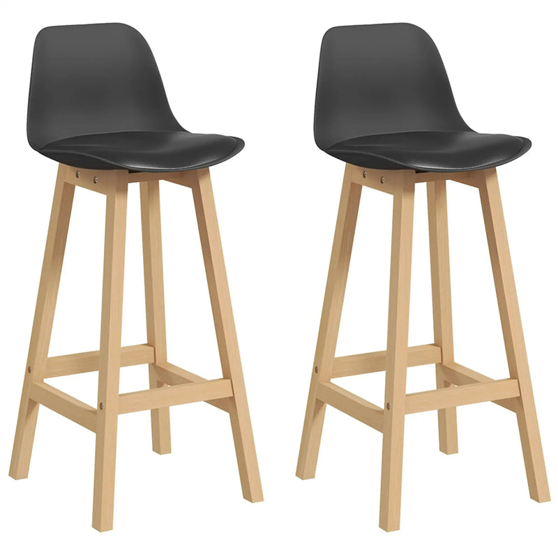 Aosom Bar Stool Faux Leather Upholstered Bar Stools (Set of 2) - Available in 2 Colours