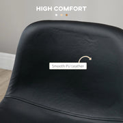 Aosom Bar Stool Mid-Back Faux Leather Upholstery Bar Stools (Set of 2) - Available in 2 Colours