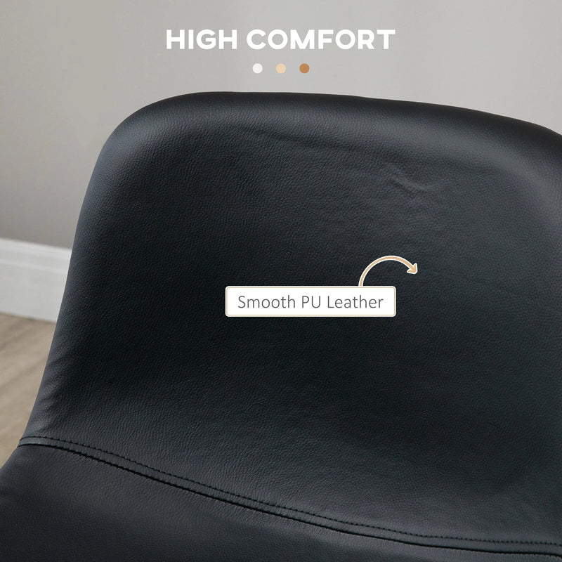 Aosom Bar Stool Mid-Back Faux Leather Upholstery Bar Stools (Set of 2) - Available in 2 Colours