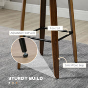 Aosom Bar Stool Mid-Back Faux Leather Upholstery Bar Stools (Set of 2) - Available in 2 Colours