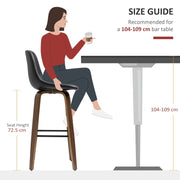 Aosom Bar Stool Mid-Back Faux Leather Upholstery Bar Stools (Set of 2) - Available in 2 Colours