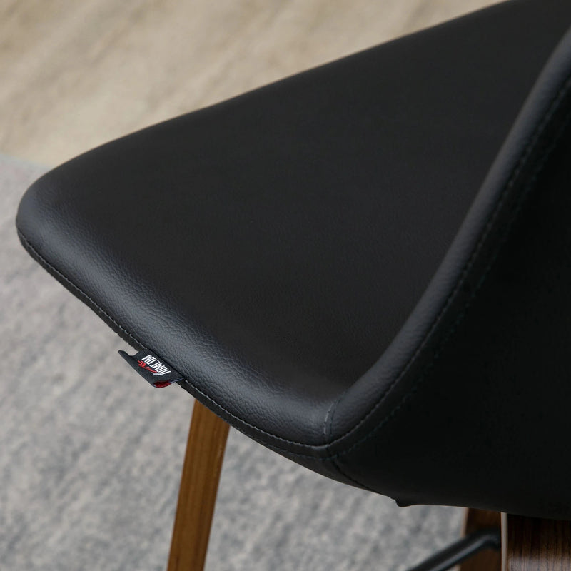 Aosom Bar Stool Mid-Back Faux Leather Upholstery Bar Stools (Set of 2) - Available in 2 Colours