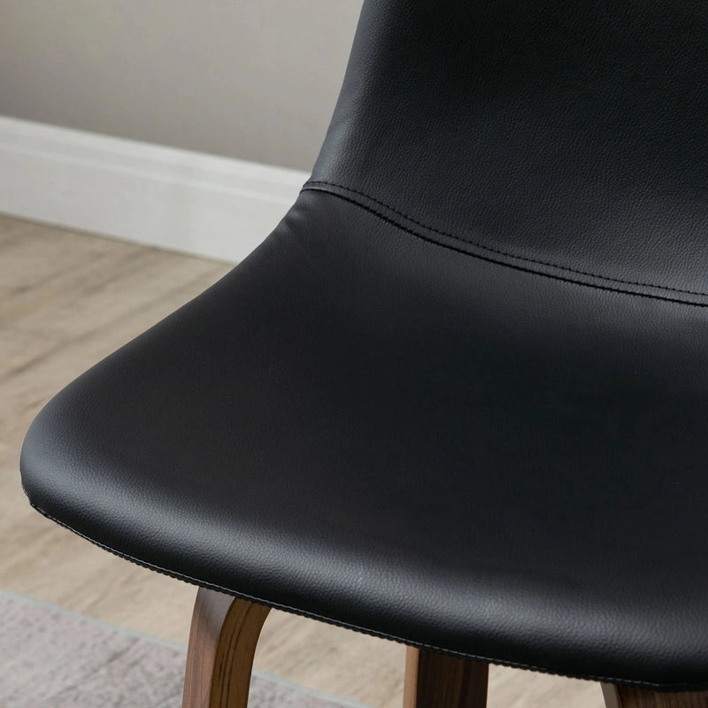 Aosom Bar Stool Mid-Back Faux Leather Upholstery Bar Stools (Set of 2) - Available in 2 Colours