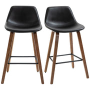 Aosom Bar Stool Mid-Back Faux Leather Upholstery Bar Stools (Set of 2) - Available in 2 Colours