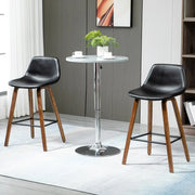 Aosom Bar Stool Mid-Back Faux Leather Upholstery Bar Stools (Set of 2) - Available in 2 Colours