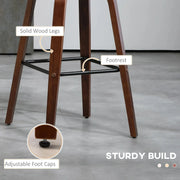 Aosom Bar Stool Mid-Back Faux Leather Upholstery Bar Stools (Set of 2) - Available in 2 Colours