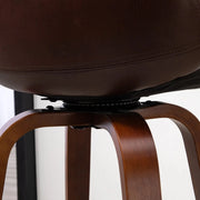 Aosom Bar Stool Mid-Back Faux Leather Upholstery Bar Stools (Set of 2) - Available in 2 Colours