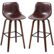 Aosom Bar Stool Mid-Back Faux Leather Upholstery Bar Stools (Set of 2) - Available in 2 Colours