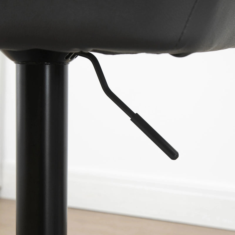 Aosom Bar Stool Swivel Adjustable Bar Stools (Set of 2) With Faux Leather and Linen Touch Fabric - Available in 5 Colours