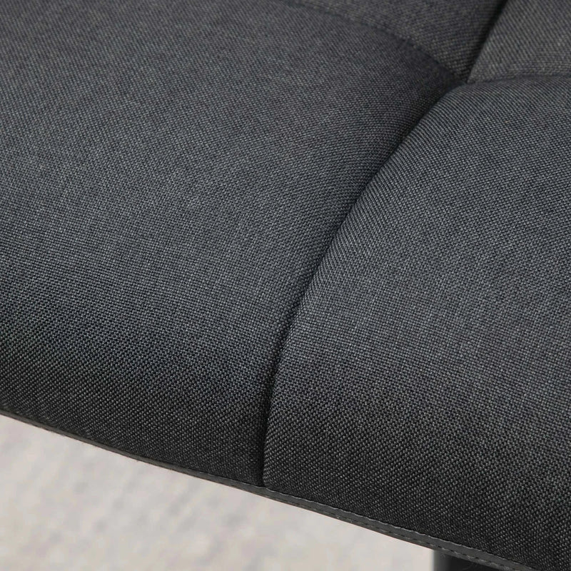 Aosom Bar Stool Swivel Adjustable Bar Stools (Set of 2) With Faux Leather and Linen Touch Fabric - Available in 5 Colours