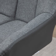 Aosom Bar Stool Swivel Adjustable Bar Stools (Set of 2) With Faux Leather and Linen Touch Fabric - Available in 5 Colours