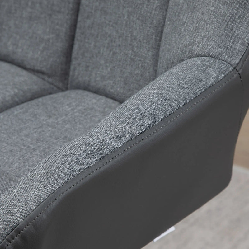 Aosom Bar Stool Swivel Adjustable Bar Stools (Set of 2) With Faux Leather and Linen Touch Fabric - Available in 5 Colours