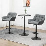 Aosom Bar Stool Swivel Adjustable Bar Stools (Set of 2) With Faux Leather and Linen Touch Fabric - Available in 5 Colours