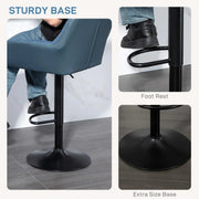 Aosom Bar Stool Swivel Adjustable Bar Stools (Set of 2) With Faux Leather and Linen Touch Fabric - Available in 5 Colours