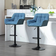 Aosom Bar Stool Swivel Adjustable Bar Stools (Set of 2) With Faux Leather and Linen Touch Fabric - Available in 5 Colours