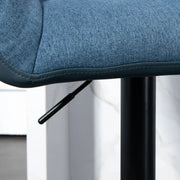 Aosom Bar Stool Swivel Adjustable Bar Stools (Set of 2) With Faux Leather and Linen Touch Fabric - Available in 5 Colours