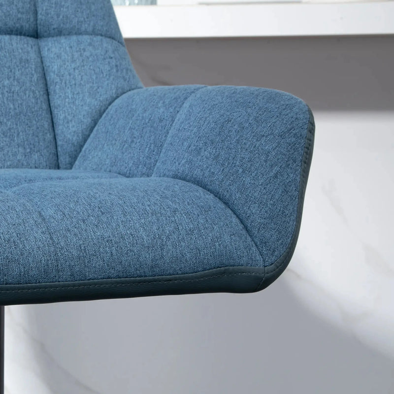 Aosom Bar Stool Swivel Adjustable Bar Stools (Set of 2) With Faux Leather and Linen Touch Fabric - Available in 5 Colours