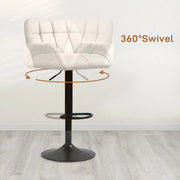 Aosom Bar Stool Swivel Adjustable Bar Stools (Set of 2) With Faux Leather and Linen Touch Fabric - Available in 5 Colours