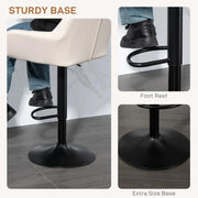 Aosom Bar Stool Swivel Adjustable Bar Stools (Set of 2) With Faux Leather and Linen Touch Fabric - Available in 5 Colours