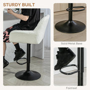 Aosom Bar Stool Swivel Adjustable Bar Stools (Set of 2) With Faux Leather and Linen Touch Fabric - Available in 5 Colours