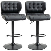 Aosom Bar Stool Swivel Faux Leather Adjustable Bar Stools (Set of 2) - Available in 6 Colours