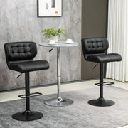 Aosom Bar Stool Swivel Faux Leather Adjustable Bar Stools (Set of 2) - Available in 6 Colours