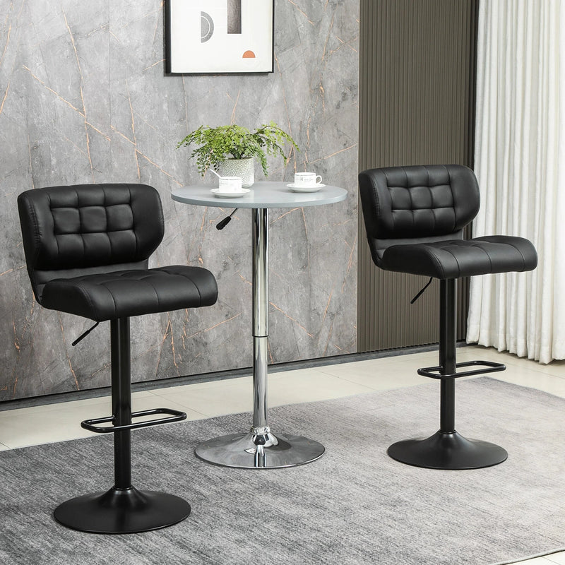 Aosom Bar Stool Swivel Faux Leather Adjustable Bar Stools (Set of 2) - Available in 6 Colours