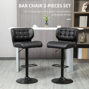 Aosom Bar Stool Swivel Faux Leather Adjustable Bar Stools (Set of 2) - Available in 6 Colours