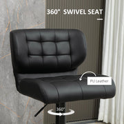 Aosom Bar Stool Swivel Faux Leather Adjustable Bar Stools (Set of 2) - Available in 6 Colours