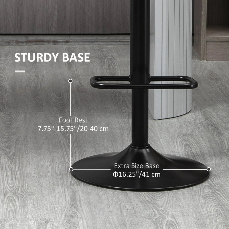 Aosom Bar Stool Swivel Faux Leather Adjustable Bar Stools (Set of 2) - Available in 6 Colours