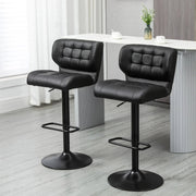 Aosom Bar Stool Swivel Faux Leather Adjustable Bar Stools (Set of 2) - Available in 6 Colours