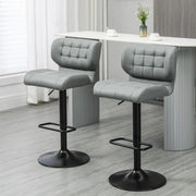 Aosom Bar Stool Swivel Faux Leather Adjustable Bar Stools (Set of 2) - Available in 6 Colours
