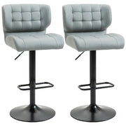 Aosom Bar Stool Swivel Faux Leather Adjustable Bar Stools (Set of 2) - Available in 6 Colours