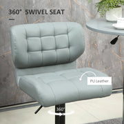 Aosom Bar Stool Swivel Faux Leather Adjustable Bar Stools (Set of 2) - Available in 6 Colours