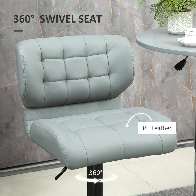 Aosom Bar Stool Swivel Faux Leather Adjustable Bar Stools (Set of 2) - Available in 6 Colours