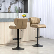 Aosom Bar Stool Swivel Faux Leather Adjustable Bar Stools (Set of 2) - Available in 6 Colours