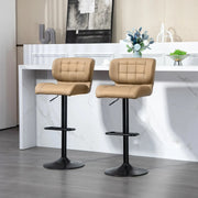 Aosom Bar Stool Swivel Faux Leather Adjustable Bar Stools (Set of 2) - Available in 6 Colours