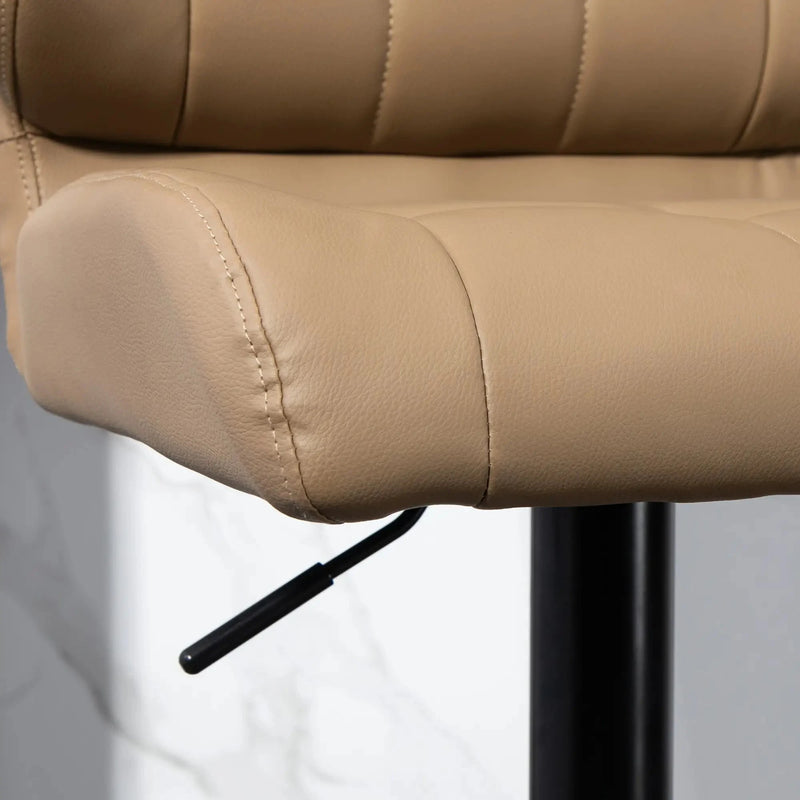 Aosom Bar Stool Swivel Faux Leather Adjustable Bar Stools (Set of 2) - Available in 6 Colours
