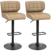 Aosom Bar Stool Swivel Faux Leather Adjustable Bar Stools (Set of 2) - Available in 6 Colours