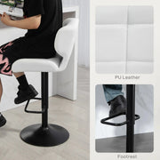 Aosom Bar Stool Swivel Faux Leather Adjustable Bar Stools (Set of 2) - Available in 6 Colours