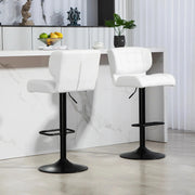 Aosom Bar Stool Swivel Faux Leather Adjustable Bar Stools (Set of 2) - Available in 6 Colours