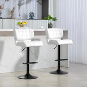 Aosom Bar Stool Swivel Faux Leather Adjustable Bar Stools (Set of 2) - Available in 6 Colours