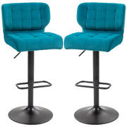 Aosom Bar Stool Swivel Faux Leather Adjustable Bar Stools (Set of 2) - Available in 6 Colours