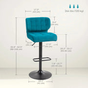 Aosom Bar Stool Swivel Faux Leather Adjustable Bar Stools (Set of 2) - Available in 6 Colours