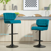 Aosom Bar Stool Swivel Faux Leather Adjustable Bar Stools (Set of 2) - Available in 6 Colours