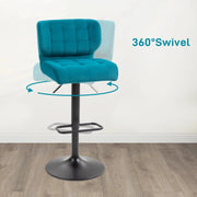 Aosom Bar Stool Swivel Faux Leather Adjustable Bar Stools (Set of 2) - Available in 6 Colours