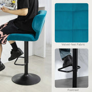 Aosom Bar Stool Swivel Faux Leather Adjustable Bar Stools (Set of 2) - Available in 6 Colours
